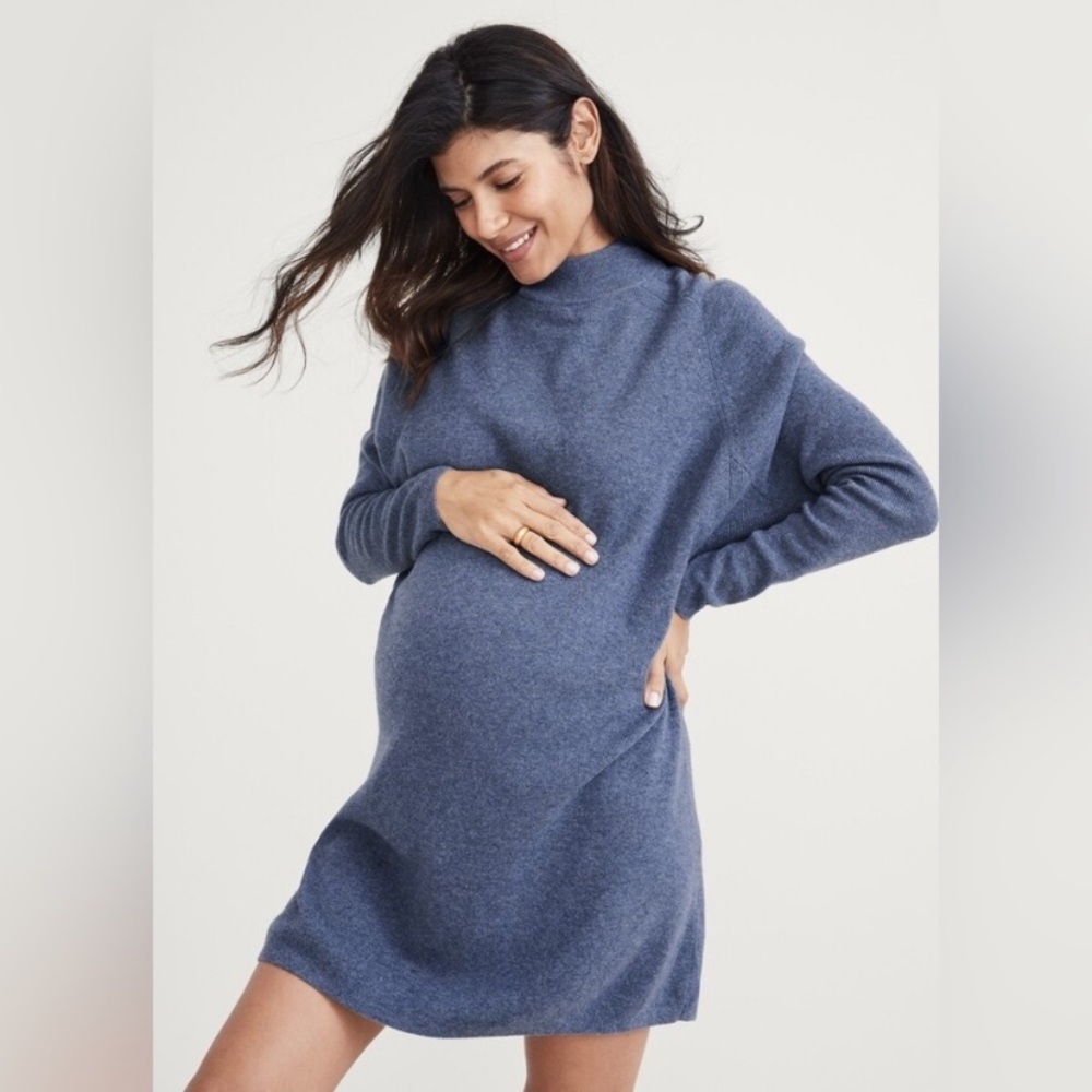 HATCH Maternity Belen merino wool sweater long sleeve blue dress size 2